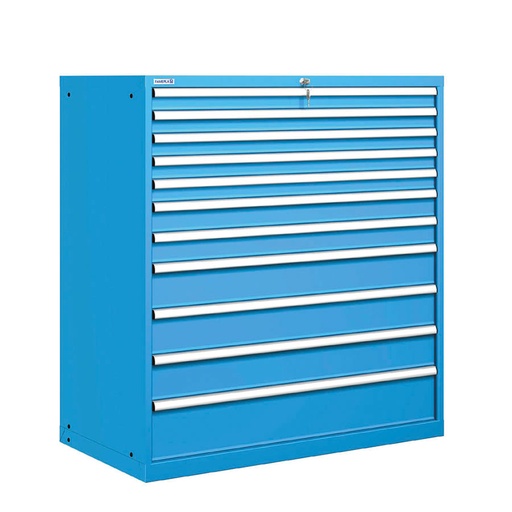 [020926] Cajonera metálica con 11 cajones - Dim.: 1193x725x1325h mm - Azul ral 5012