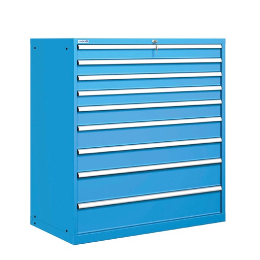 [020928] Cajonera metálica con 9 cajones - Dim.: 1193x725x1325h mm - Azul ral 5012