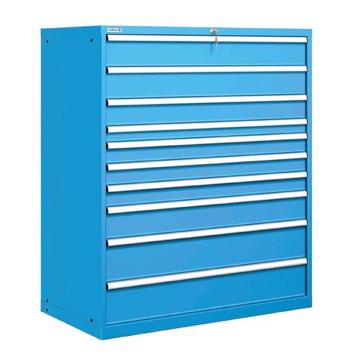 [020930] Cajonera metálica con 10 cajones - Dim.: 1193x725x1450h mm - Azul ral 5012