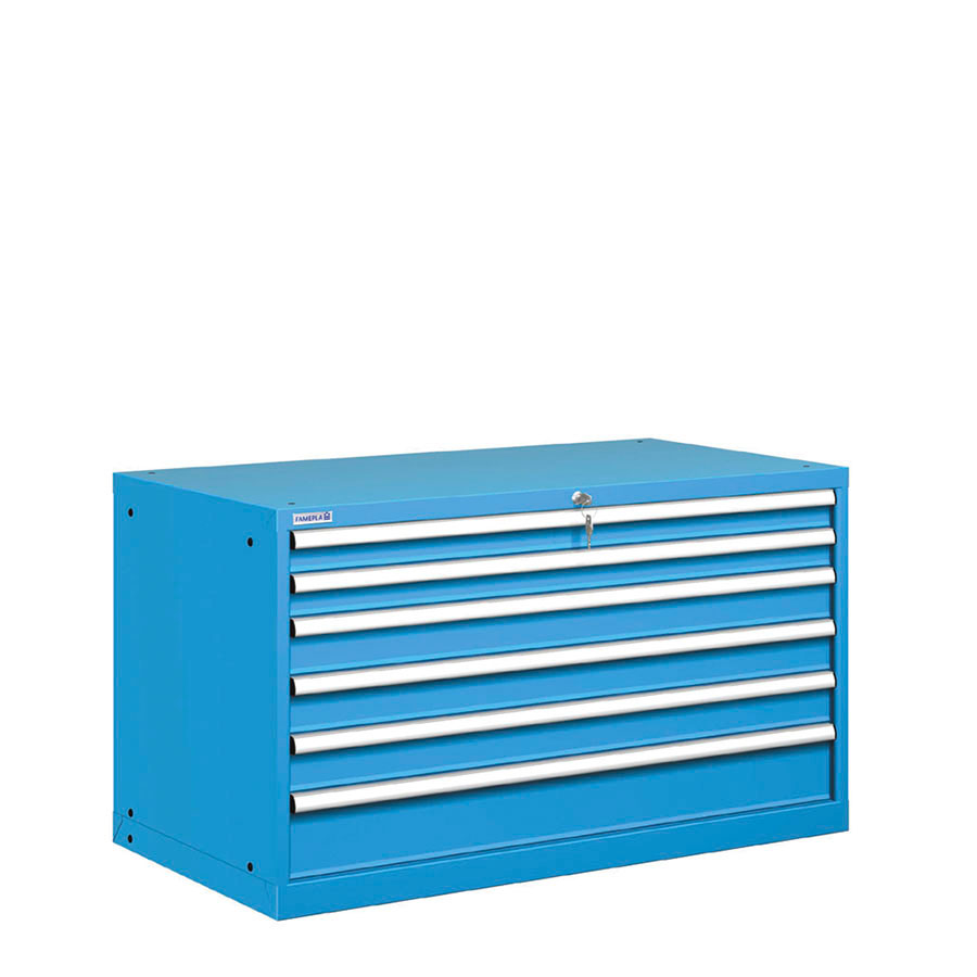 [020940] Cajonera metálica con 6 cajones - Dim.: 1193x725x700h mm - Azul ral 5012