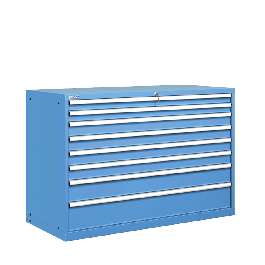 [020944] Cajonera metálica con 8 cajones - Dim.: 1431x725x1000h mm - Azul ral 5012