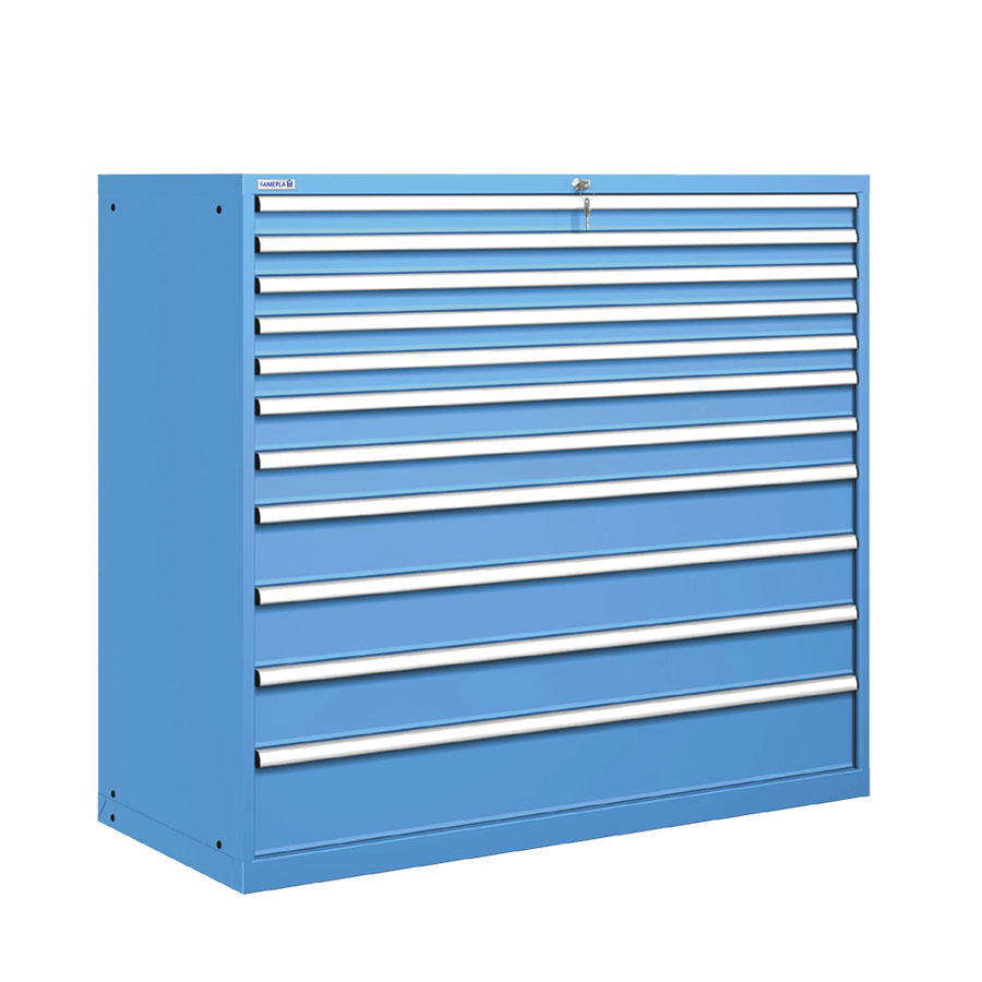[020952] Cajonera metálica con 11 cajones - Dim.: 1431x725x1325h mm - Azul ral 5012