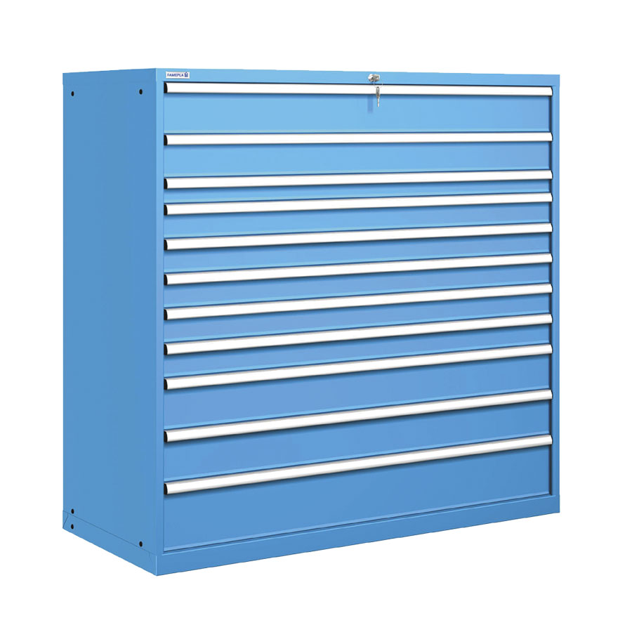 [020956] Cajonera metálica con 11 cajones - Dim.: 1431x725x1450h mm - Azul ral 5012