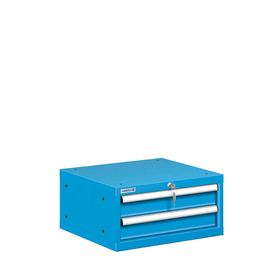 [020994] Cajonera metálica con 2 cajones - Dim.: 564x572x283h mm - Azul ral 5012
