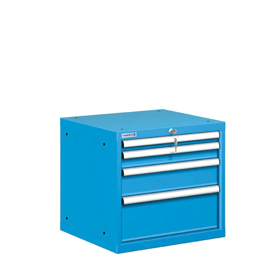 [021030] Cajonera metálica con 4 cajones - Dim.: 564x572x533h mm - Azul ral 5012