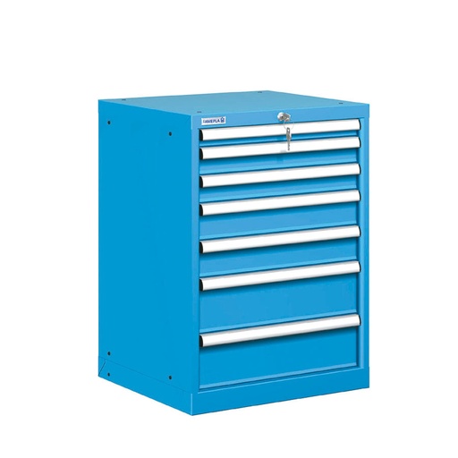 [021102] Cajonera metálica con 7 cajones - Dim.: 564x572x800h mm - Azul ral 5012