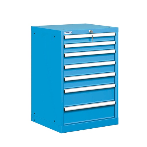 [021128] Cajonera metálica con 7 cajones - Dim.: 564x572x850h mm - Azul ral 5012