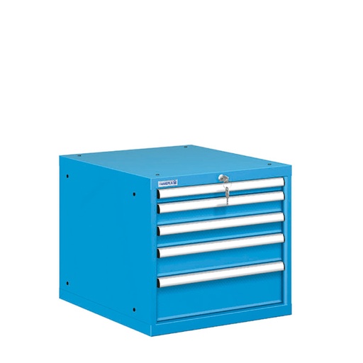 [021206] Cajonera metálica con 5 cajones - Dim.: 564x725x533h mm - Azul ral 5012