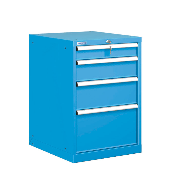 [021318] Cajonera metálica con 4 cajones - Dim.: 564x725x850h mm - Azul ral 5012