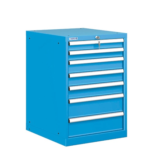 [021332] Cajonera metálica con 7 cajones - Dim.: 564x725x850h mm - Azul ral 5012