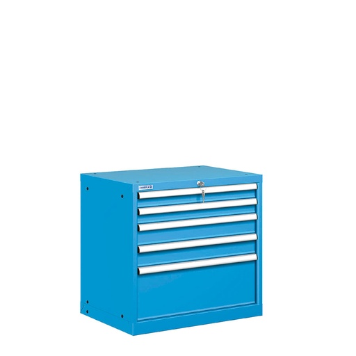 [021434] Cajonera metálica con 5 cajones - Dim.: 717x572x700h mm - Azul ral 5012