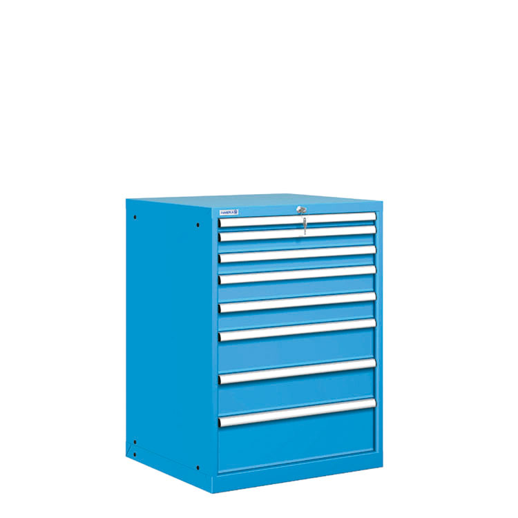 [021474] Cajonera metálica con 8 cajones - Dim.: 717x725x1000h mm - Azul ral 5012