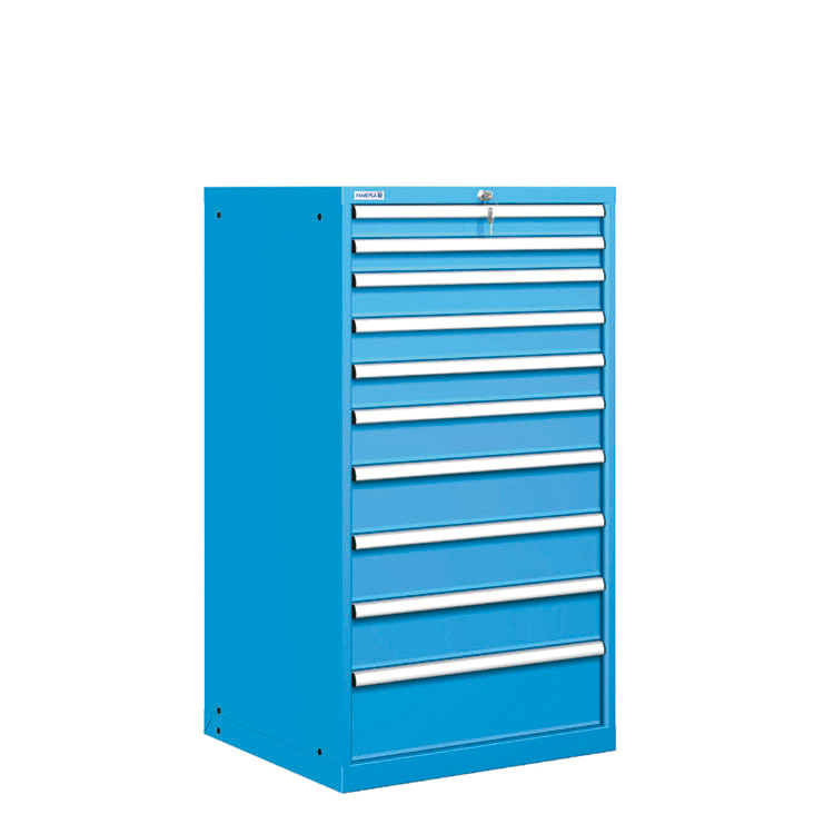 [021498] Cajonera metálica con 10 cajones - Dim.: 717x725x1325h mm - Azul ral 5012