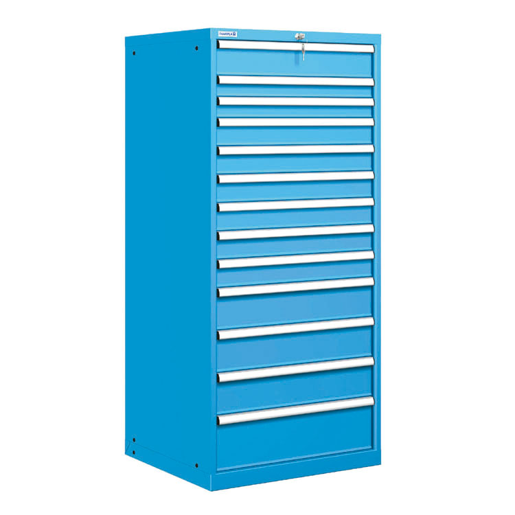 [021546] Cajonera metálica con 13 cajones - Dim.: 717x725x1625h mm - Azul ral 5012