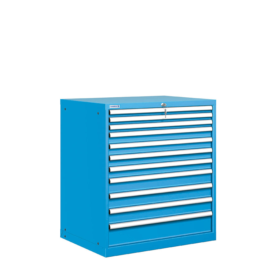 [021590] Cajonera metálica con 11 cajones - Dim.: 870x725x1000h mm - Azul ral 5012