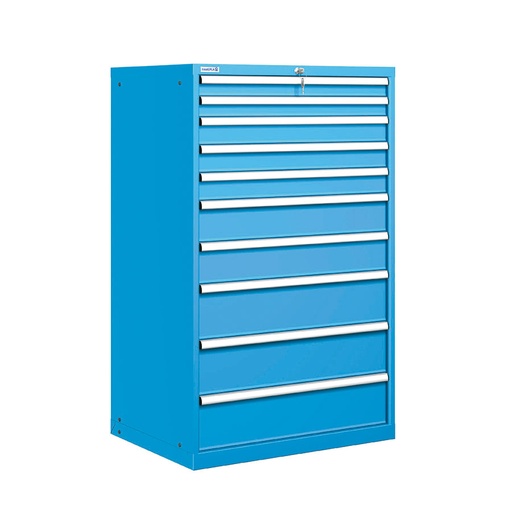 [021632] Cajonera metálica con 10 cajones - Dim.: 870x725x1450h mm - Azul ral 5012