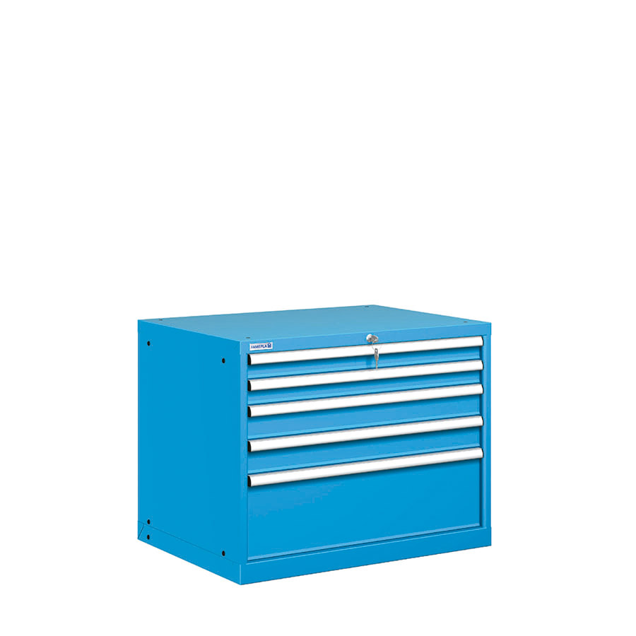 [021652] Cajonera metálica con 5 cajones - Dim.: 870x725x700h mm - Azul ral 5012