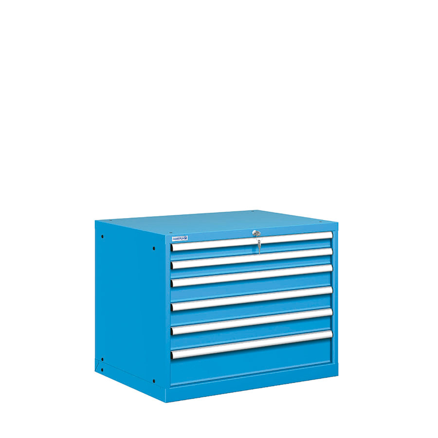 [021656] Cajonera metálica con 6 cajones - Dim.: 870x725x700h mm - Azul ral 5012