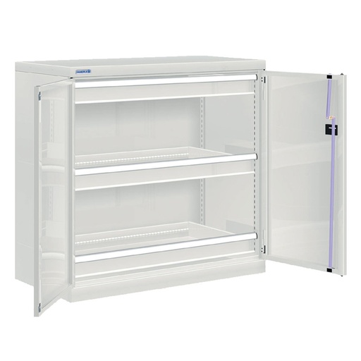 [022557] Armario metálico de puertas batientes con 3 cajones de extracción simple - Dim.: 1026x555x1000h mm - Gris ral 7035