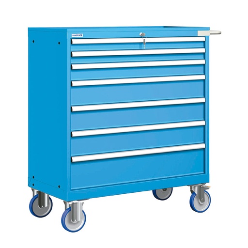 [023310] Cajonera móvil con 7 cajones - Dim.: 1108x580x1214h mm - Ruedas Ø150 mm goma - Azul ral 5012