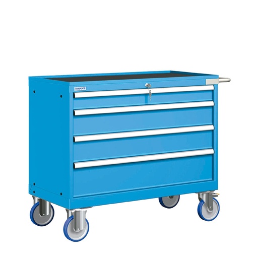 [023316] Cajonera móvil con 4 cajones - Dim.: 1108x580x914h mm - Ruedas Ø150 mm goma - Azul ral 5012