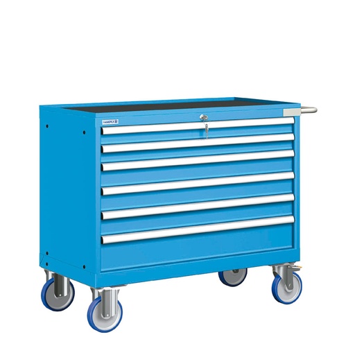 [023326] Cajonera móvil con 6 cajones - Dim.: 1108x580x914h mm - Ruedas Ø150 mm goma - Azul ral 5012