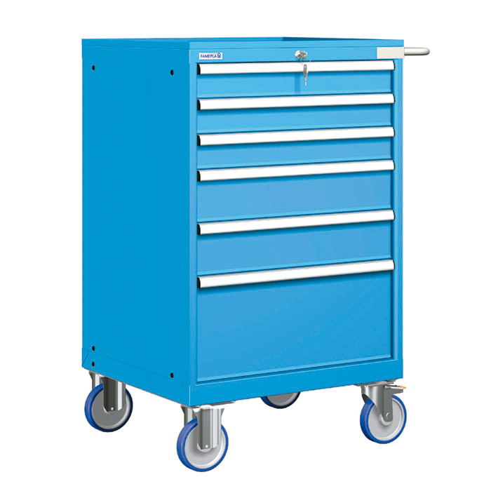 [023562] Cajonera móvil con 6 cajones - Dim.: 802x733x1214h mm - Azul ral 5012