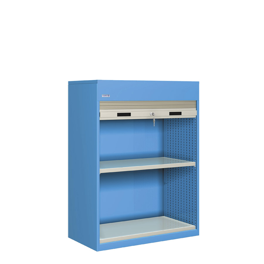 [023803] Armario de persiana con 2 estantes - Dim.: 1040x635x1450h mm - Azul ral 5012