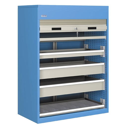 [023805] Armario de persiana con 2 estantes y 3 cajones - Dim.: 1040x635x1450h mm - Azul ral 5012