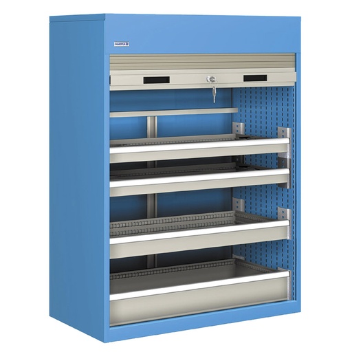 [023807] Armario de persiana con 4 cajones - Dim.: 1040x635x1450h mm - Azul ral 5012