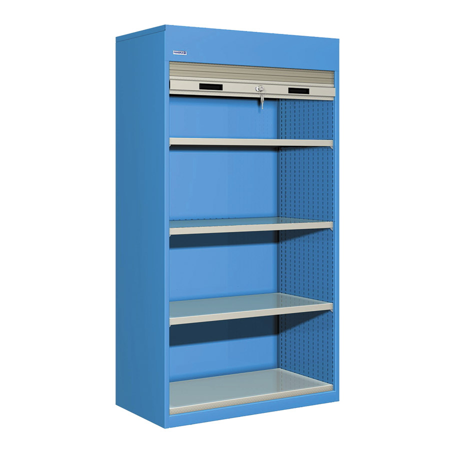 [023843] Armario de persiana con 4 estantes - Dim.: 1040x635x2000h mm - Azul ral 5012