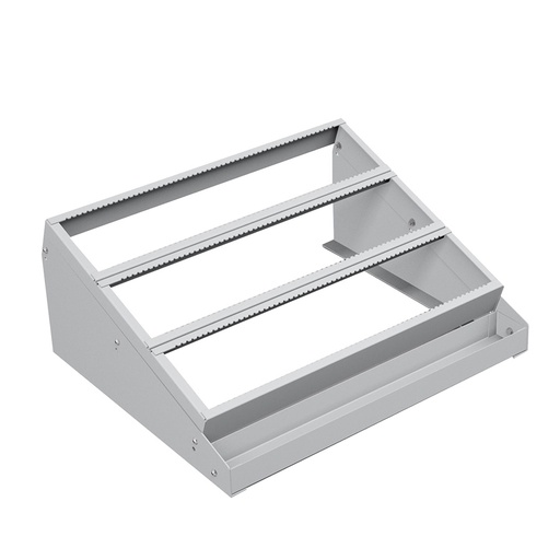 [023860] Soporte expositor de tres bandejas portaherramientas de control numérico (conos no incluidos) - Dim.: 588x500x255h mm - Gris ral 7035