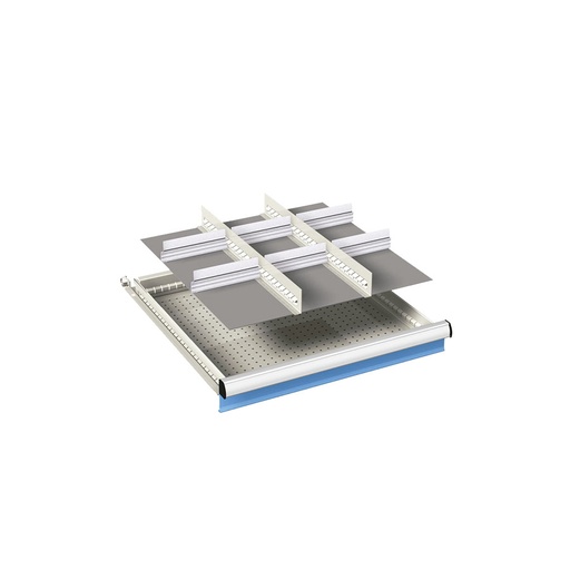 [023972] Ejemplo de subdivisión interna para cajón de 27x27 Eh y altura 150 mm
