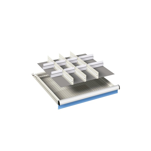 [023973] Ejemplo de subdivisión interna para cajón de 27x27 Eh y altura 150 mm