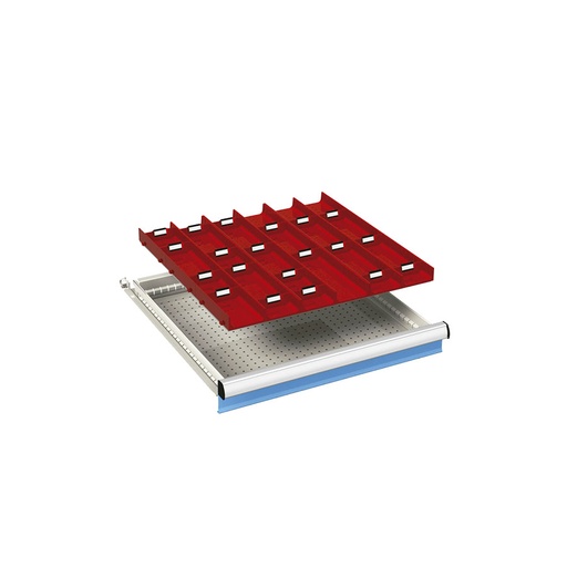 [023976] Ejemplo de subdivisión interna para cajón de 27x27 Eh y altura 50 mm