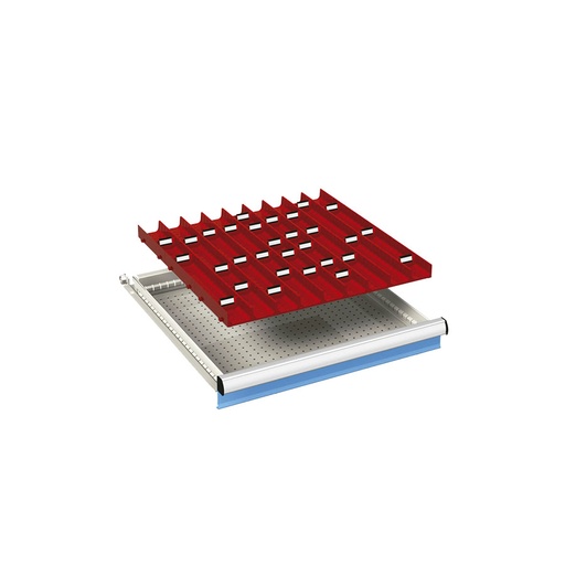 [023977] Ejemplo de subdivisión interna para cajón de 27x27 Eh y altura 50 mm