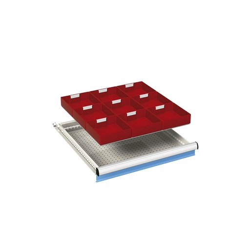 [023985] Ejemplo de subdivisión interna para cajón de 27x27 Eh y altura 75 mm