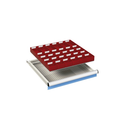 [023986] Ejemplo de subdivisión interna para cajón de 27x27 Eh y altura 75 mm
