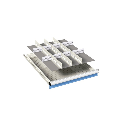 [024000] Ejemplo de subdivisión interna para cajón de 27x36 Eh y altura 100-125 mm