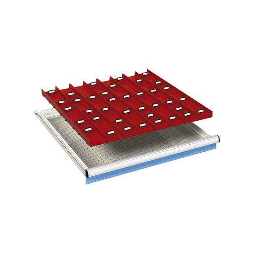 [024058] Ejemplo de subdivisión interna para cajón de 36x36 Eh y altura 50 mm