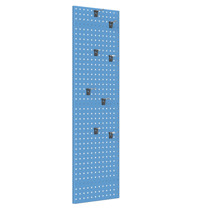 [024205] Panel perforado porta herramientas para fijación a pared - Dim.: 456x22x1500h mm - Azul ral 5012