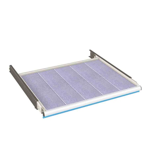 [024504] Estante metálico de extracción telescópica - Carga máx. 200 Kg - Dim.: 918x569x52h mm - Azul ral 5012