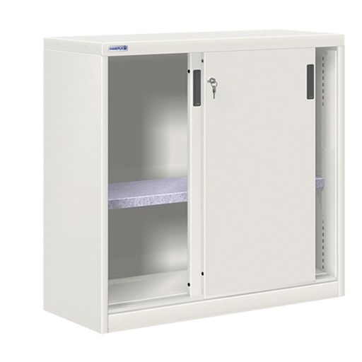 [024696] Armario de puertas correderas con 1 estante ajustable - Dim.: 1026x450x1000h mm - gris ral 7035