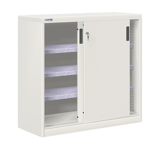 [024700] Armario de puertas correderas con 3 estantes ajustables - Dim.: 1026x450x1000h mm - gris ral 7035