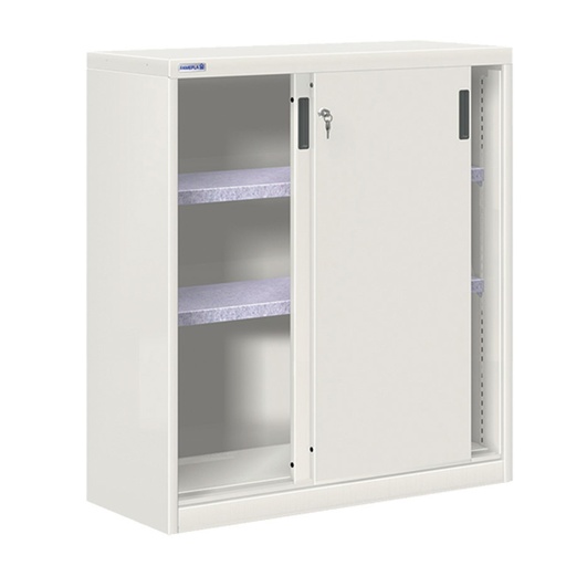 [024704] Armario de puertas correderas con 2 estantes ajustables - Dim.: 1026x450x1200h mm - gris ral 7035