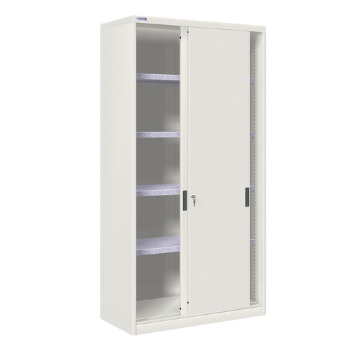 [024708] Armario de puertas correderas con 4 estantes ajustables - Dim.: 1026x450x2000h mm - gris ral 7035