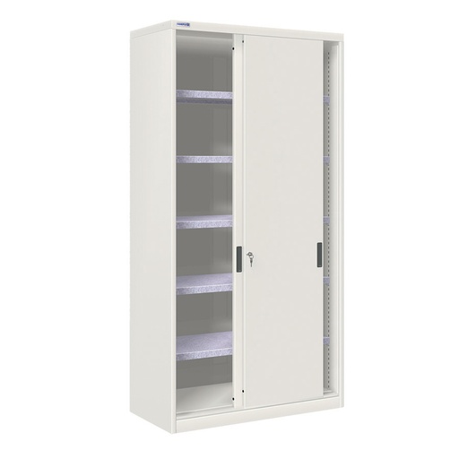 [024710] Armario de puertas correderas con 5 estantes ajustables - Dim.: 1026x450x2000h mm - gris ral 7035