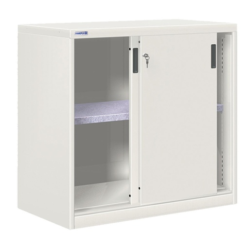 [024714] Armario de puertas correderas con 1 estante ajustable - Dim.: 1026x600x1000h mm - gris ral 7035