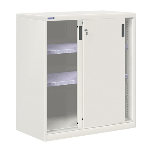 [024734] Armario de puertas correderas con 2 estantes ajustables - Dim.: 1026x600x1200h mm - gris ral 7035