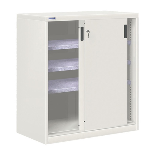 [024736] Armario de puertas correderas con 3 estantes ajustables - Dim.: 1026x600x1200h mm - gris ral 7035